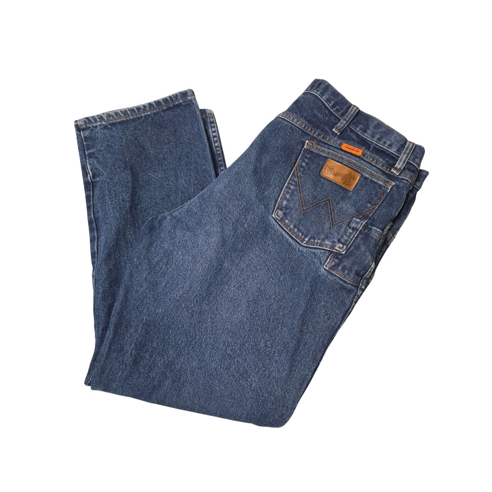 Wrangler FR Jeans Mens 42x32 Blue Flame Resistant FR31MWZ Relaxed Work Pants EUC